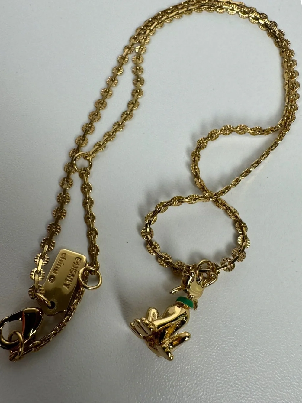 Disney X Coach Pluto Gold Plated And Braided Friendship Bracelet And Necklace